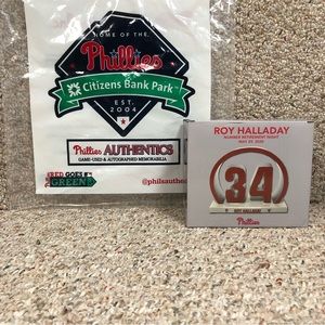 Philadelphia Phillies Roy Halladay Number Retirement Night Plaque Red White Grey